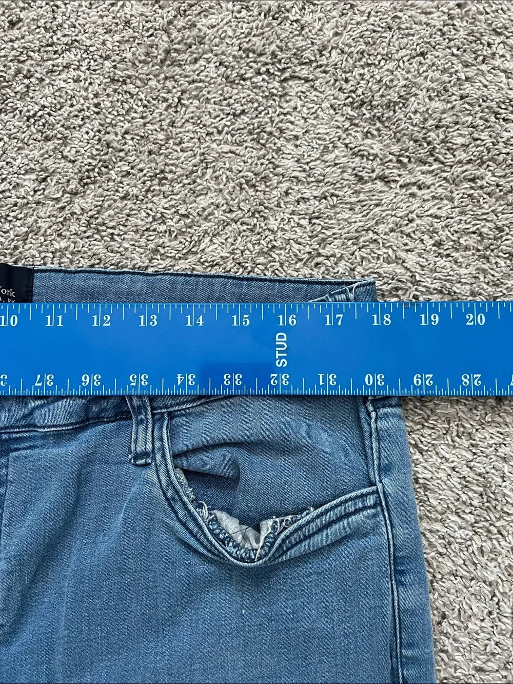 Jachs New York Men's Lyocell-Blend Medium Blue Straight Stretch Jeans Size 36/30
